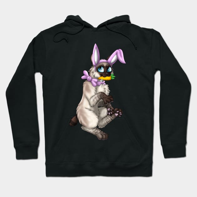 Bobtail BunnyCat: Seal Lynx Point (Pink) Hoodie by spyroid101